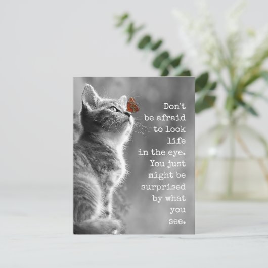 人生を目の中でキュートなやる気を起こさせる引用文 カード (スタンド正面)