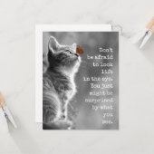 人生を目の中でキュートなやる気を起こさせる引用文 カード (正面/裏面インサイチュ)