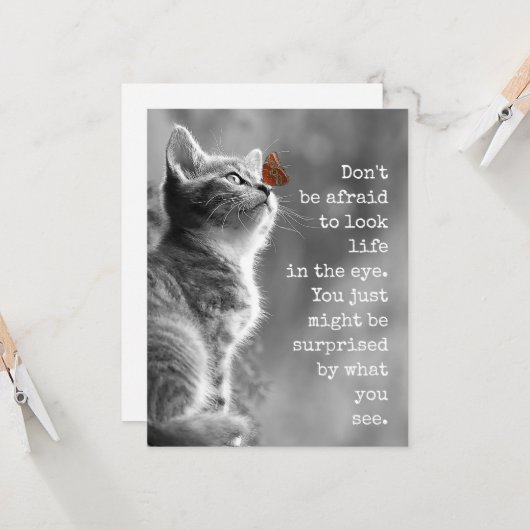 人生を目の中でキュートなやる気を起こさせる引用文 カード (正面/裏面インサイチュ)