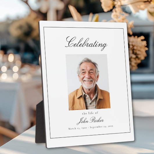 「人生を祝う」写真付き葬儀記念プレート フォトプラーク