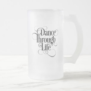 人生を通して踊るガラスビールマグ フロストグラスビールジョッキ