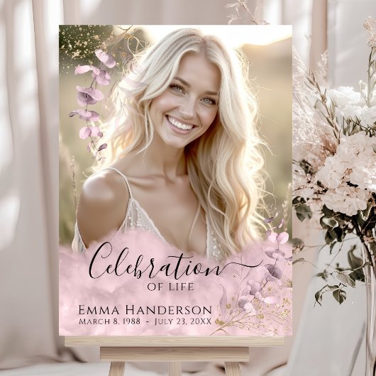 人生カスタムのお祝い – 写真の葬儀サイン ポスター