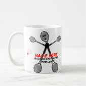 人生カスタムのためのバドミントン選手 コーヒーマグカップ (左)