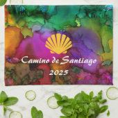 人生カラフルは旅の道楽しむだ キッチンタオル (折り畳み)