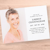 人生シンプルミニマル写真のモダンお祝い 招待状