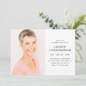 人生シンプルミニマル写真のモダンお祝い 招待状 (スタンド正面)