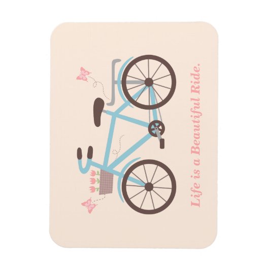 人生スタイリッシュは美しい自転車引用文 マグネット (縦)