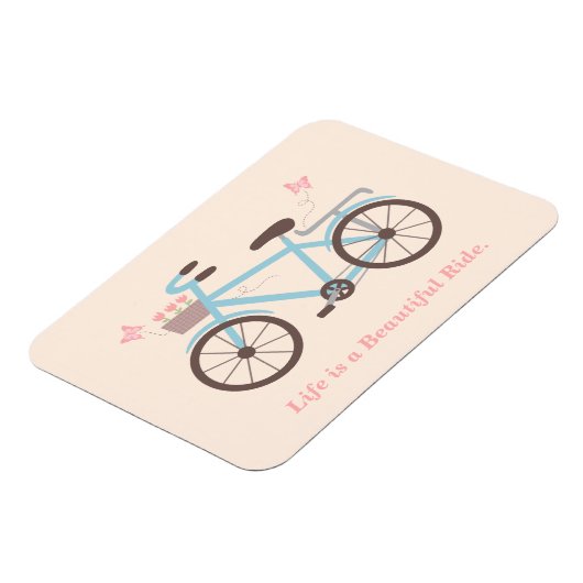 人生スタイリッシュは美しい自転車引用文 マグネット (左側)