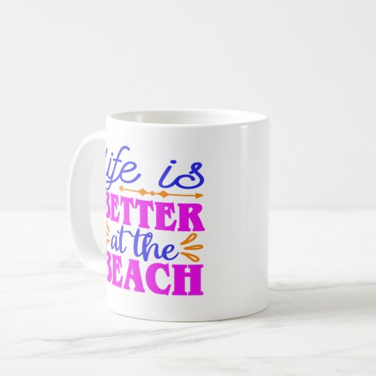 人生パーソナライズされたはビーチに勝る コーヒーマグカップ (正面左)