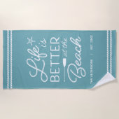 人生パーソナライズされたはビーチに勝る ビーチタオル (正面)