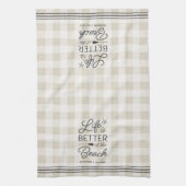 人生パーソナライズされたはビーチ劇に勝る キッチンタオル (縦)