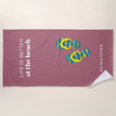 人生パーソナライズされたはビーチ家に勝る ビーチタオル (正面)