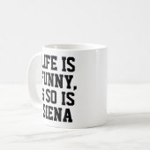 人生パーソナライズされたはユーおもしろいモア引用文スローガンMag コーヒーマグカップ (正面左)