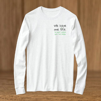 人生ポジティビティ ブラック グリーン Tシャツ