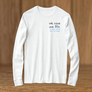人生ポジティビティ ブラック ブルー Tシャツ