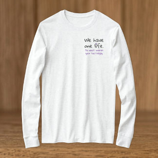 人生ポジティブ ブラックパープル Tシャツ