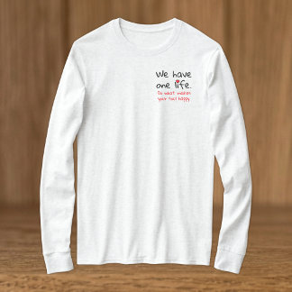 人生ポジティブ ブラック レッド Tシャツ