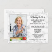 人生モダンの葬儀の大理石写真お祝い インビテーションポストカード (正面/裏面)