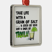 人生ライム塩テキーラ！カクテルユーモア メタルオーナメント (右)