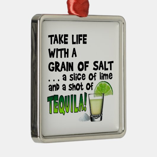 人生ライム塩テキーラ！カクテルユーモア メタルオーナメント (右)