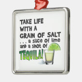 人生ライム塩テキーラ！カクテルユーモア メタルオーナメント (左)