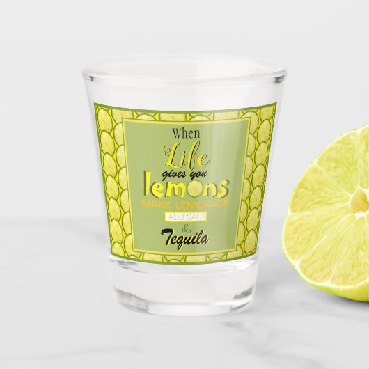 人生与えがレトロおもしろいタイポグラフィ ショットグラス (正面)