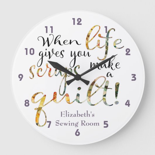 人生与えが掛け布団 ラージ壁時計 (正面)