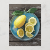 人生与えが終わる | 水彩レモンボウル ポストカード (正面)