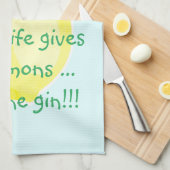 人生与えのレモン……ティータオル キッチンタオル (四つ折り)