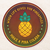 人生与えはパイナコラダを作る ラウンドペーパーコースター (正面)