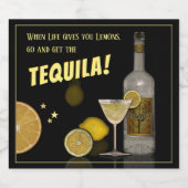 人生与えはレモン、テキーラを手に入れる リキュールボトルラベル (シングルラベル)