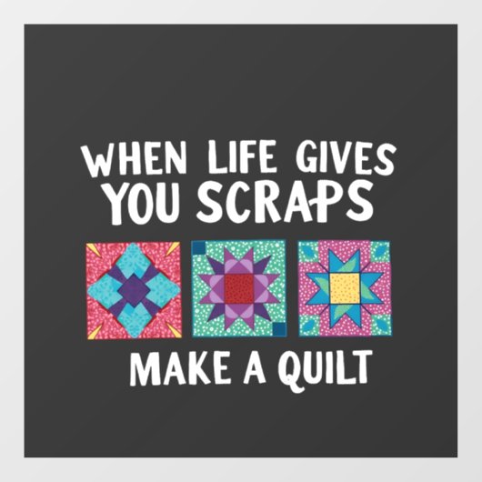 人生与えを削ればキルト編み物ができる ウィンドウサイン (シート)