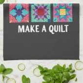 人生与えを削ればキルト編み物ができる キッチンタオル (折り畳み)