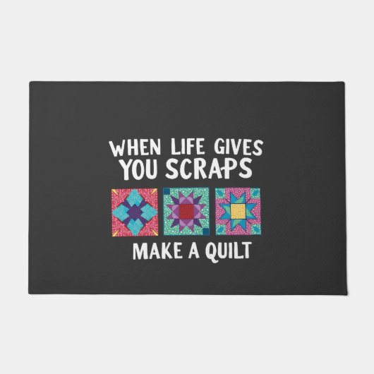 人生与えを削ればキルト編み物ができる ドアマット (正面)