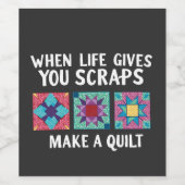 人生与えを削ればキルト編み物ができる ワインラベル (シングルラベル)