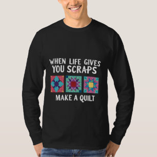 人生与えを削ればキルト編み物ができる Tシャツ