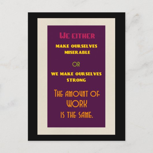 人生前向き感動的引用文 ポストカード (正面)