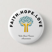 人生感動的の白のがん認識度ツリー 缶バッジ (正面)