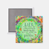 人生感動的は混乱している引用文かわいらしハート マグネット (正面/裏面)