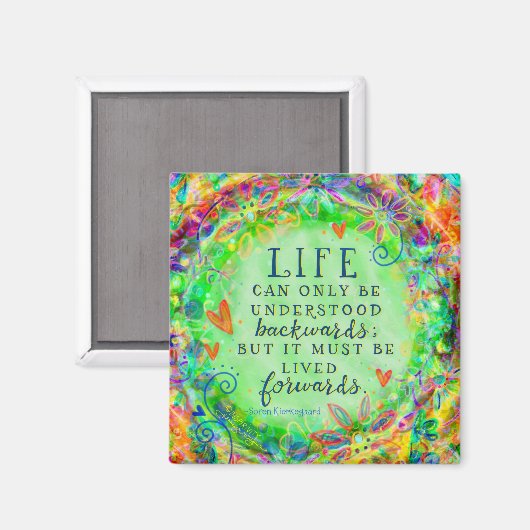 人生感動的は混乱している引用文かわいらしハート マグネット (正面/裏面)