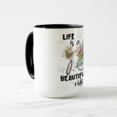 人生感動的は美しい自転車だ マグカップ (正面左)