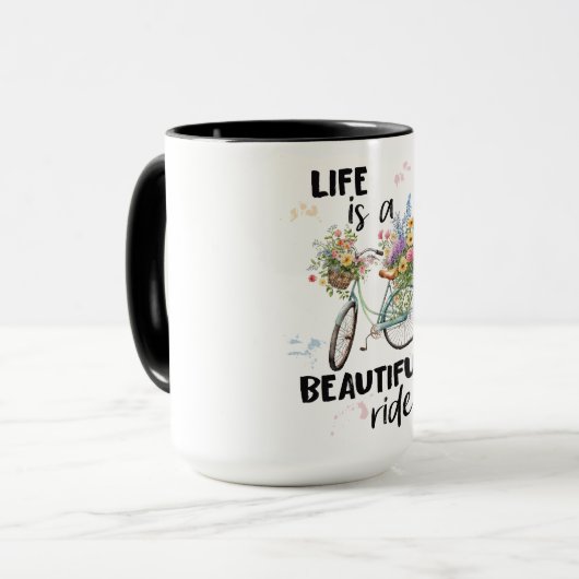 人生感動的は美しい自転車だ マグカップ (正面左)