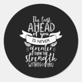 人生感動的引用文あなたの中の強さ ラウンドシール (正面)