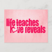 「人生教え愛が現れる」ピンクのスローガン葉書 ポストカード (正面)