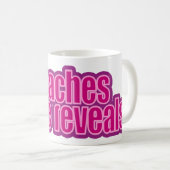 「人生教え愛が現れる」ピンク色の紫のスローガン・マグ コーヒーマグカップ (正面右)