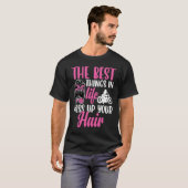 人生最高のことは髪を乱す オートバイ Tシャツ (正面フル)