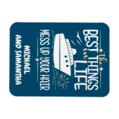 人生最高ののもの髪の毛を乱す マグネット (横)