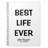 人生最高ののバプテスマの白黒 ノートブック (正面)