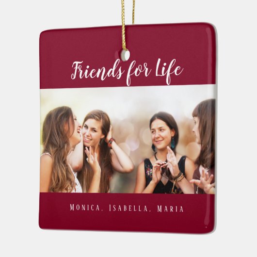 人生最高の写真の友達ブルゴーニュの名前 セラミックオーナメント (左)