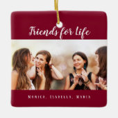 人生最高の写真の友達ブルゴーニュの名前 セラミックオーナメント (正面)